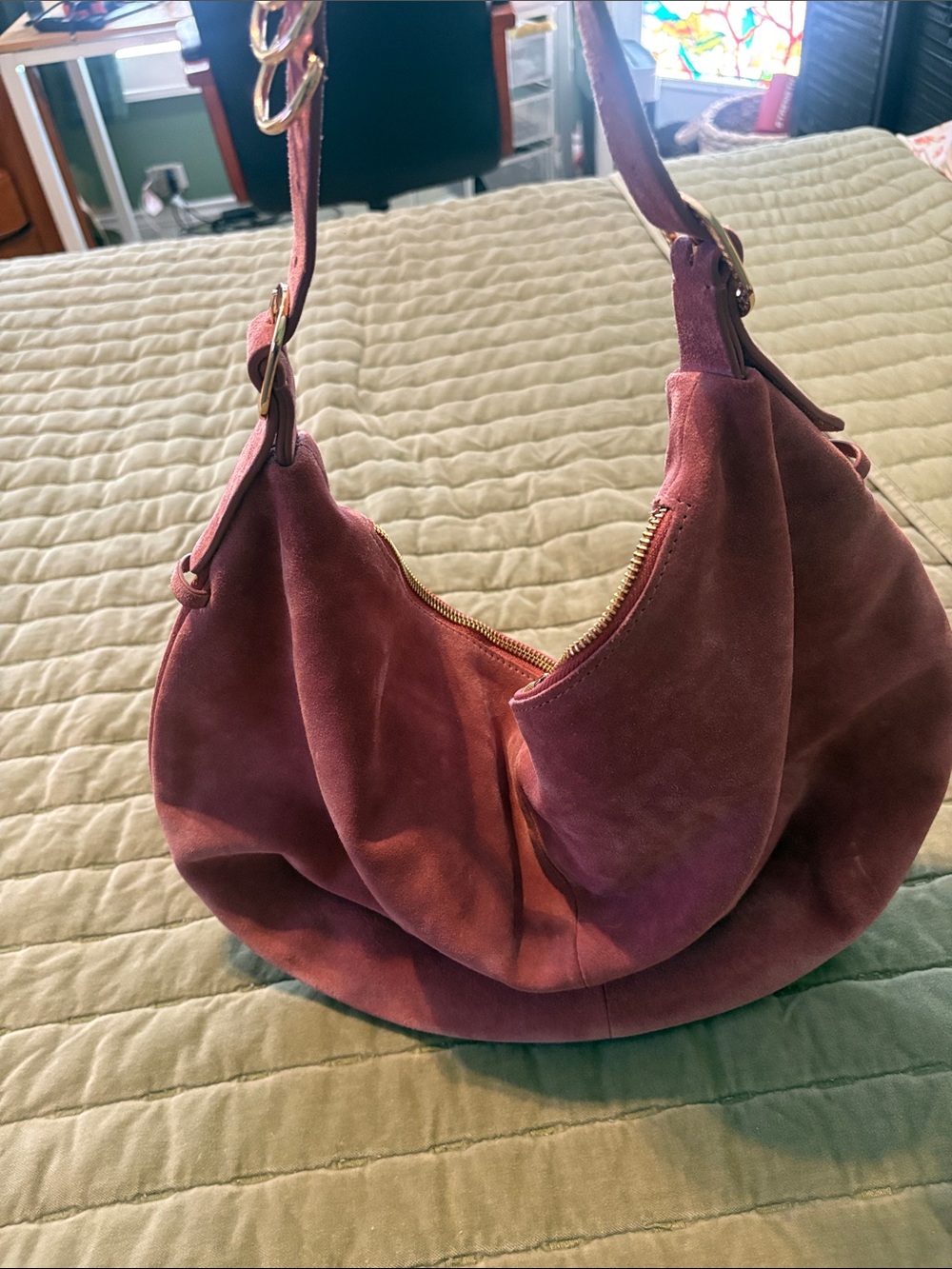 Anthropologie Belted Suede Hobo Bag (toasted marmalade) - Picture 2 of 6